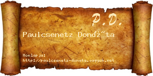 Paulcsenetz Donáta névjegykártya